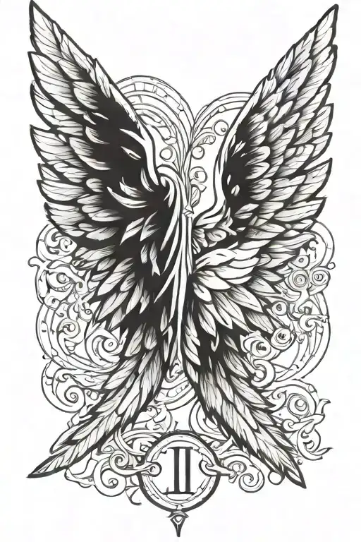 Angel Wings With Roman Numeral