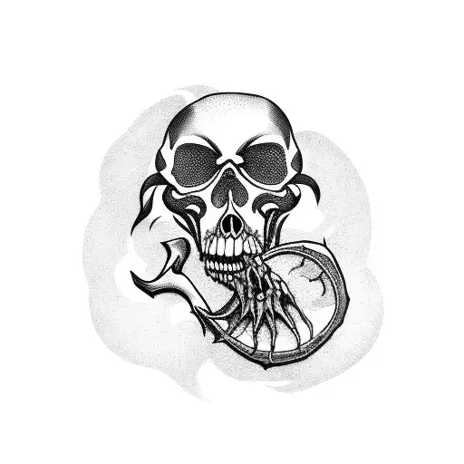 Reaper Of Death Holding Time Itself