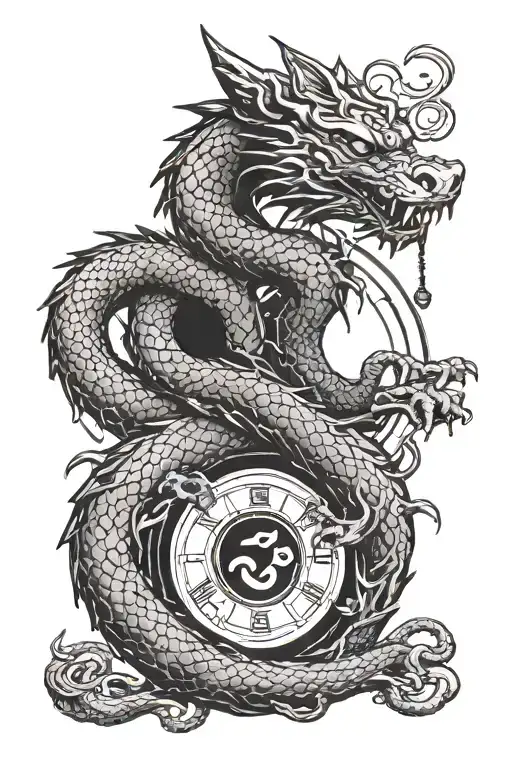 Dragon With Tiger Intertwined In A Yin Yang Symbol Balancing On A Libra Scale