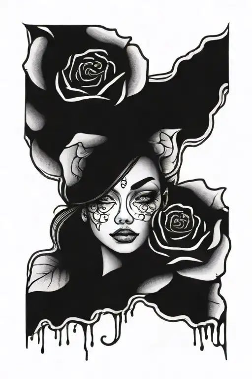 Girl Face Money Rose