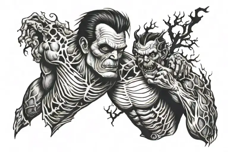 Halloween Sleeve With Frankenstein