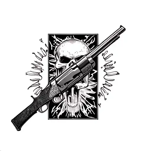 Shotgun With Harder Belt From Hip To Knee