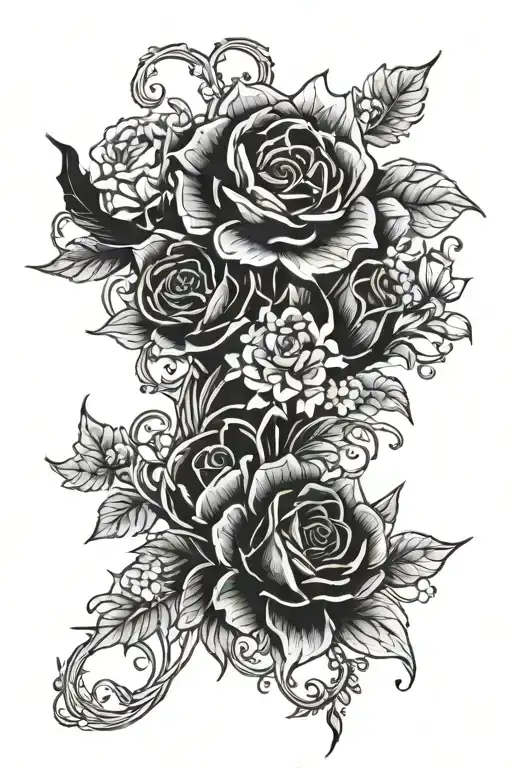 Floral Design With Lord Of The Rings Intertwined