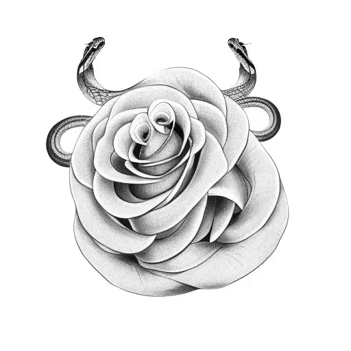 Snake With Three Rose Blossoms