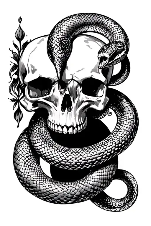 Skulls With Snake