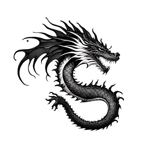 Dragon Blackwork