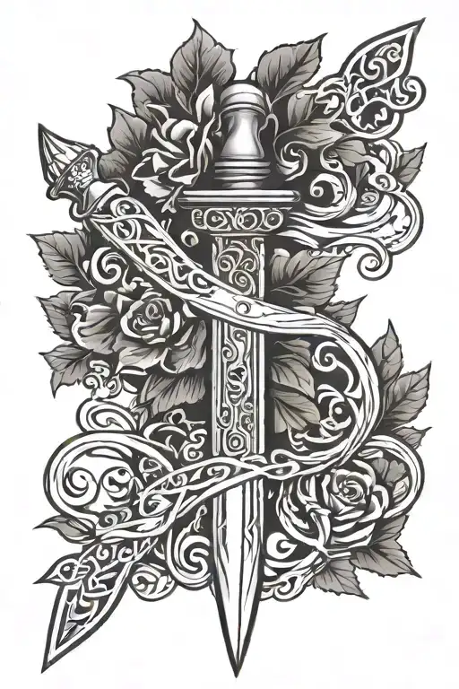 Dagger With Vine Intertwined