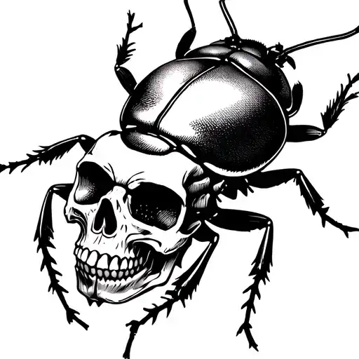 Beetle With Skull On Its Back