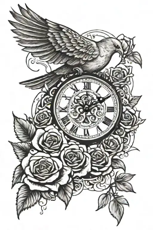Rose Dove Clock Darkness Into Light Rays Coming
