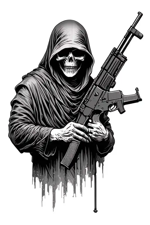 Grim Reaper Holding Ak-47