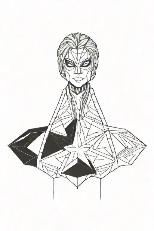 Incorporate Captain Marvel's Symbol Into A Unique Abstract Design