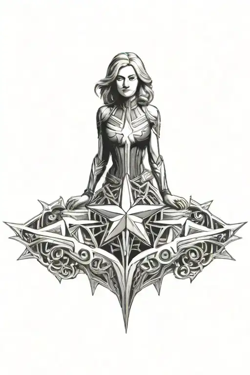 Incorporate Captain Marvel's Symbol Into Sternum Tattoo That Goes Under Each Breast