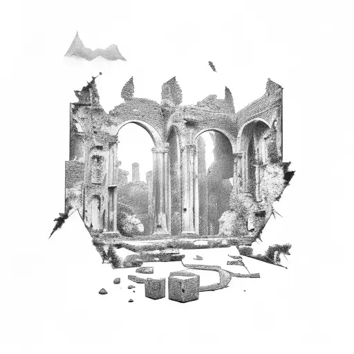 Ruins Cover With Vegetation