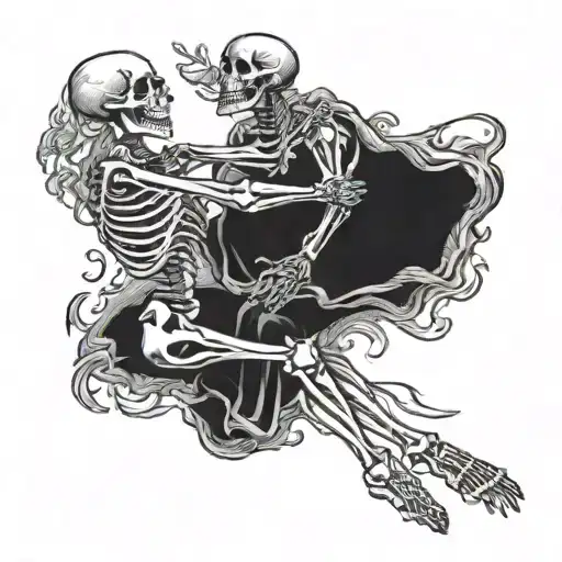 Skeleton Dancing With A Woman