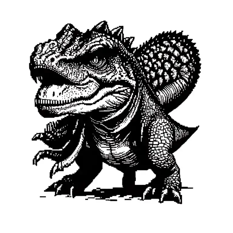 Small Dinosaur In Pixel Style