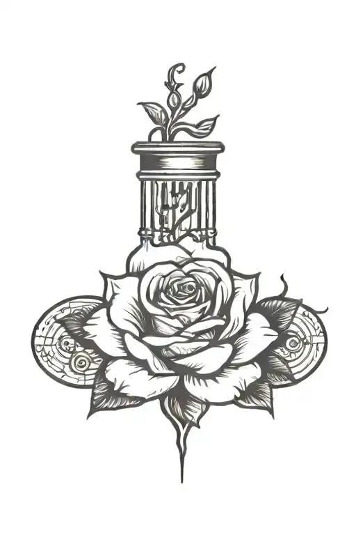 Small Beautiful Rose Surrounded My Music Notes