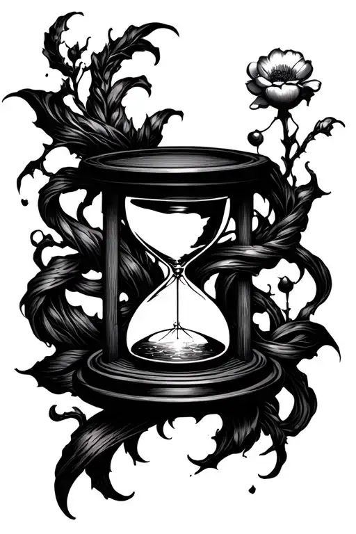 Blip In Time Hourglass Holding Life Intertwined