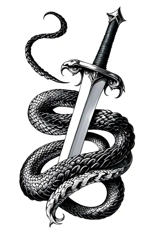 Sword And Snake Wrapped