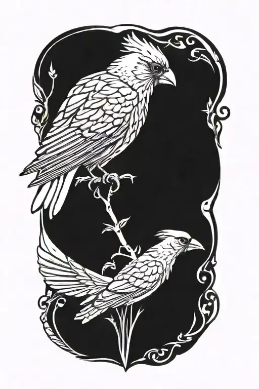 Flaming Cardinal And Ancient Greek Delphi Stone