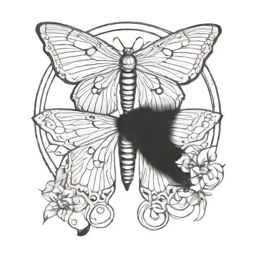 Luna Moth Neck Tattoo Feminine