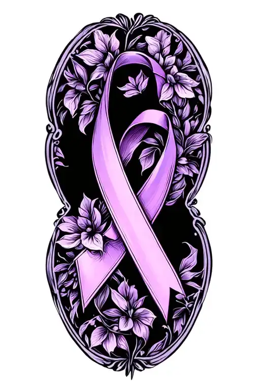Breast Cancer Ribbon Purple Ribbon