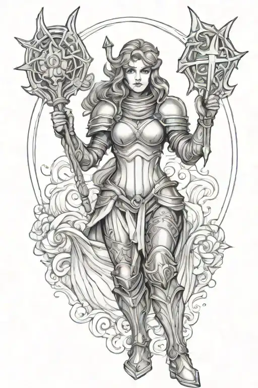 Women Aquarius In Armor