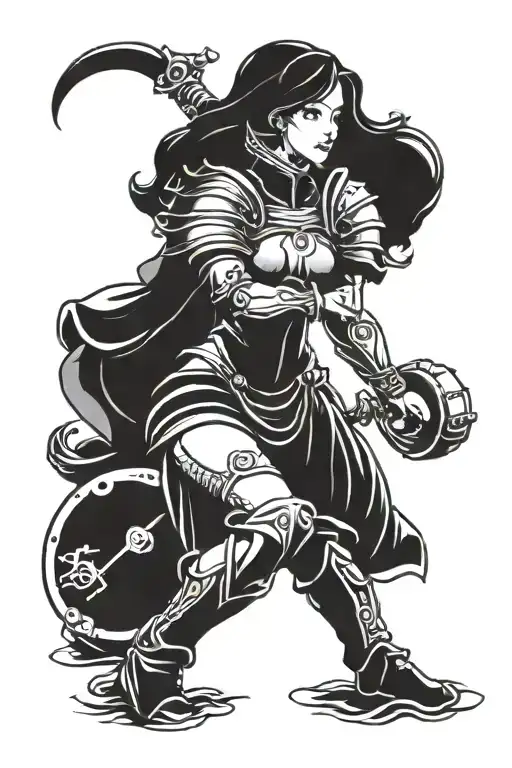 Women Aquarius In Armor