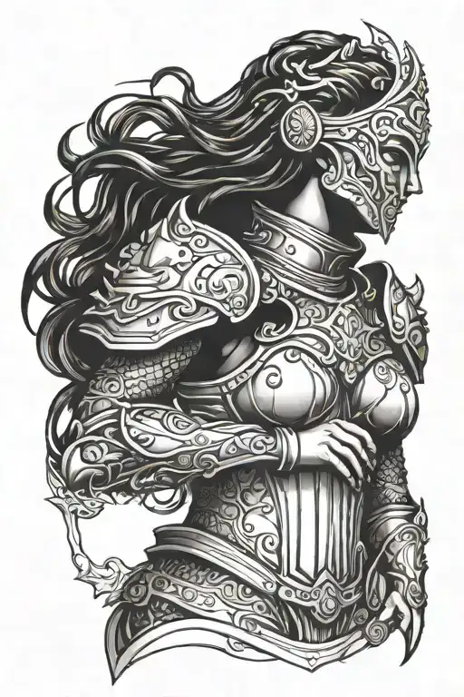 Women Aquarius In Armor