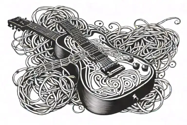 Guitar Strings Intertwined