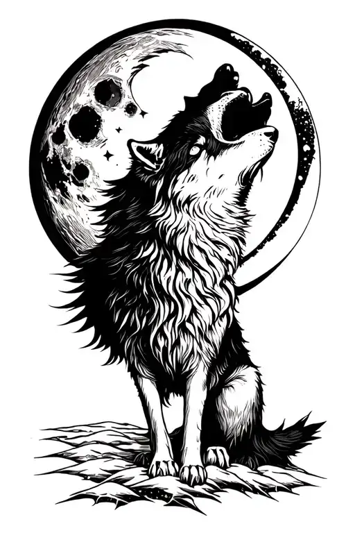 Wolf Howling At The Moon