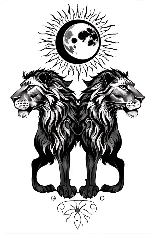 2 Moon And Sun Lions Opposition