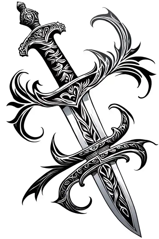 Sword With Tribal Bands