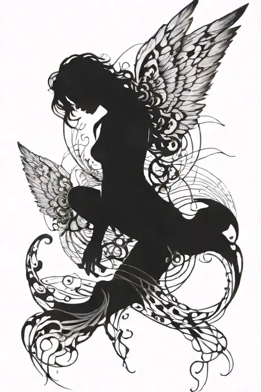 Abstract Angel And The Flow Of Time