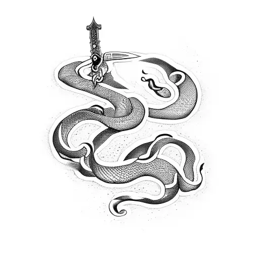 Sword With Snake Around