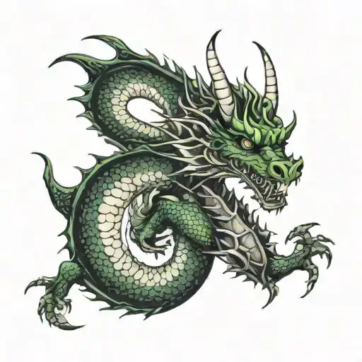 Dragon Cover Up Over Green