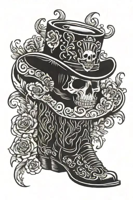 Calavera With Cowboy Boots