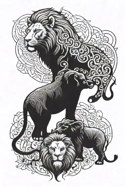 Lion And Elephant