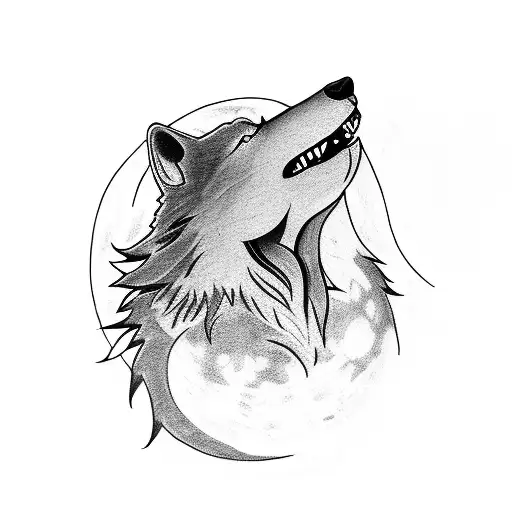 A Wolf Howling At The Moon Surrounded By Musical Notes