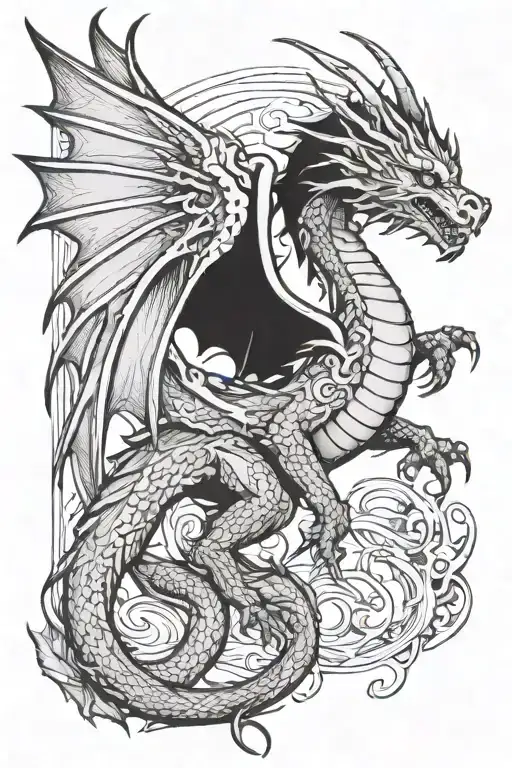 Dragon With The Wings Open