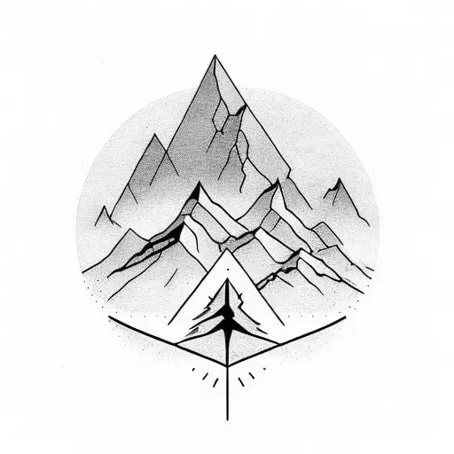 A Majestic Mountain Range With A Silhouette Of Your Favorite Band's Logo Incorporated Into The Peaks