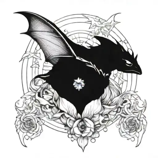 Bat With A Woman's Head In Its Hands