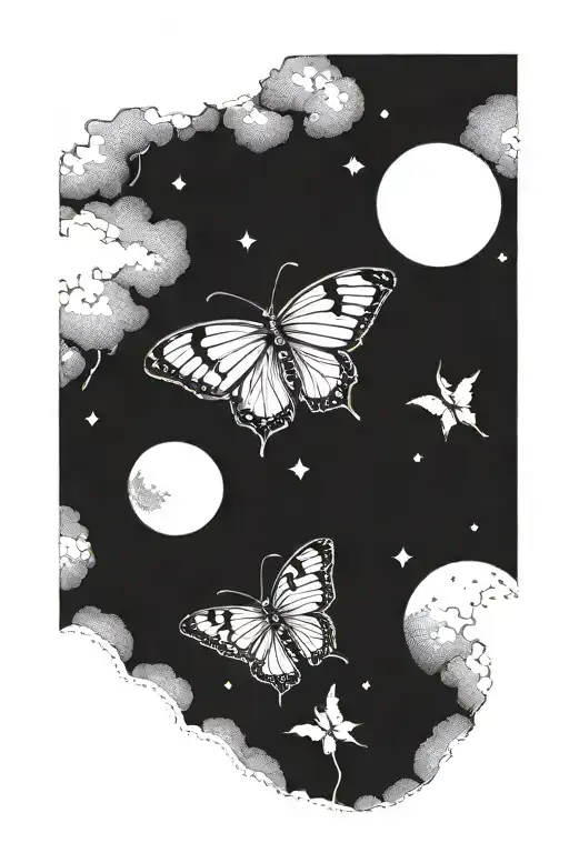 Butterfly With The Moon