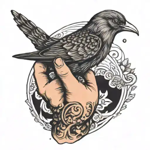 Iwa Bird In A Line On Hand With A Noahs Ark Sleeve