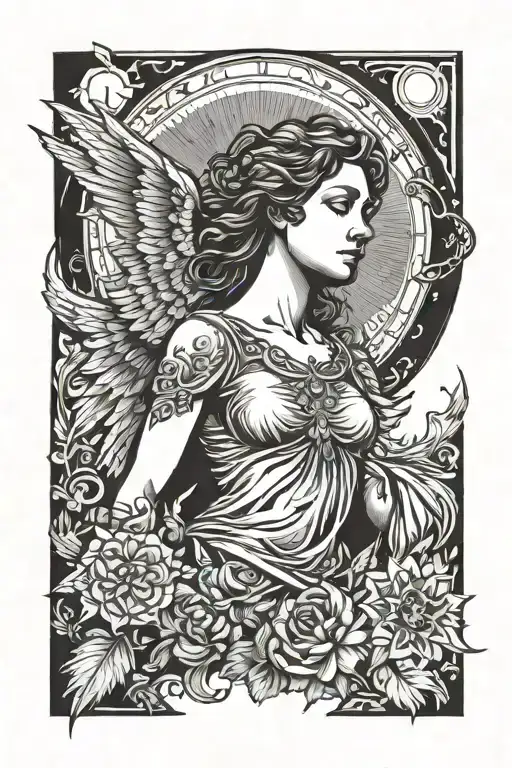 Angel Looking Up At Sun