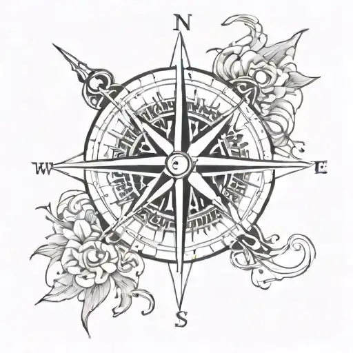 A Compass Rose Intertwined With Video Cables And Broadcasting Signals