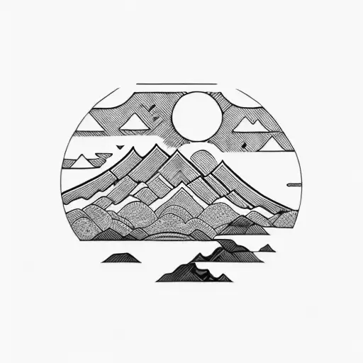 Sunset Mountain Scene