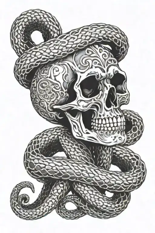 Skull Snake Wrapped Tightly