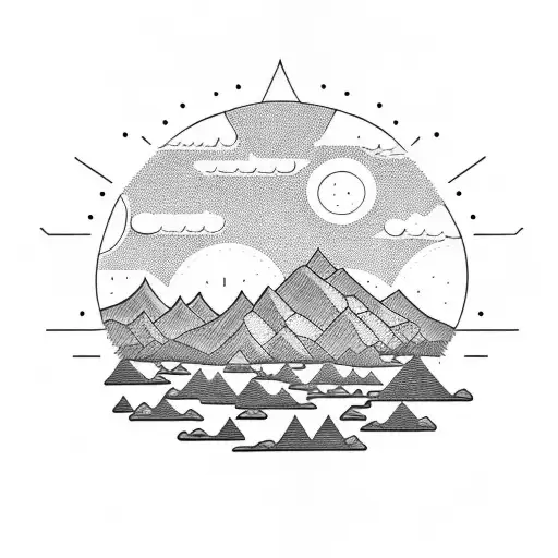 Sunset Mountain Scene