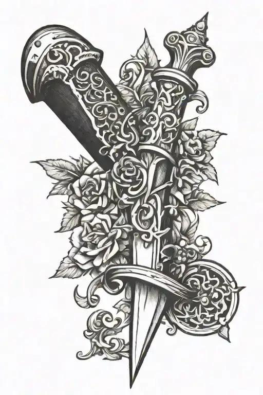 Dagger With G Letter Handle
