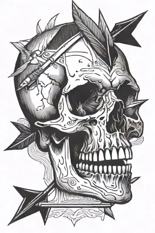 Skull With Arrow Piercing